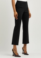 Diane Von Furstenberg Juno Cropped Flared Stretch-jersey Trousers Black