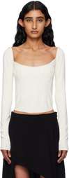 Mugler White Ottoman Long Sleeve T-shirt