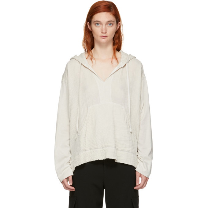 Photo: Raquel Allegra White Jersey Gauze Medley Hoodie