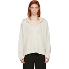 Raquel Allegra White Jersey Gauze Medley Hoodie