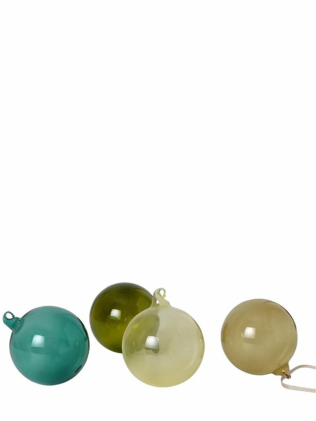 Photo: FERM LIVING - Set Of 4 Mixed Dark Large Glass Baubles
