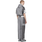 C2H4 Grey Time Secret-Service Short Sleeve Jumpsuit