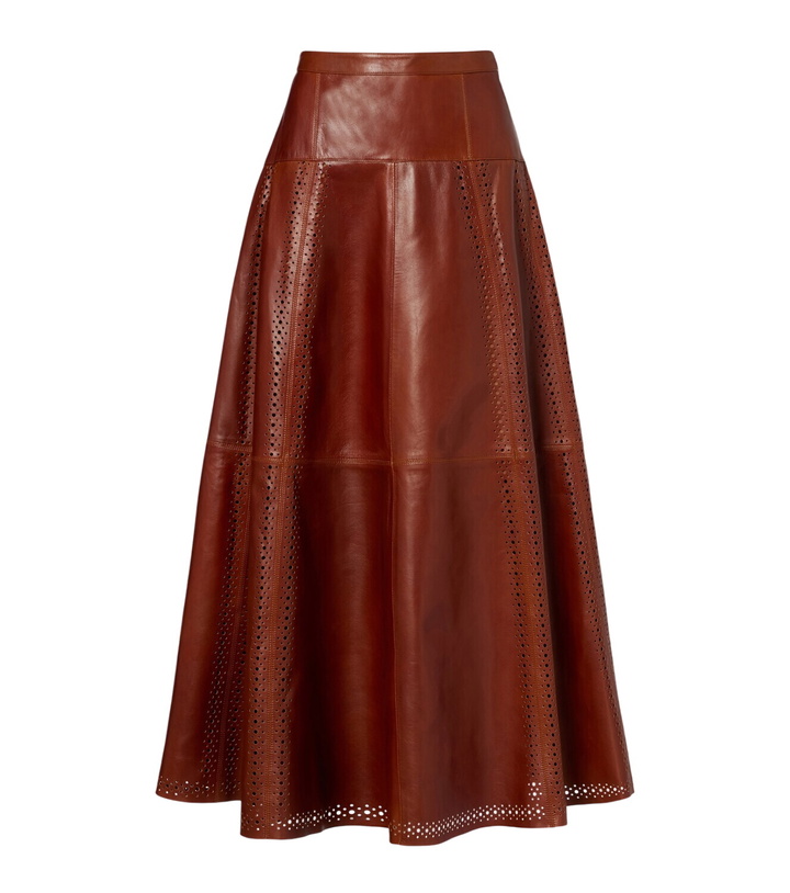 Photo: Ulla Johnson Aninda leather midi skirt