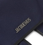 Jacquemus - La Banane Logo-Embellished Leather-Trimmed Cotton-Canvas Belt Bag - Blue