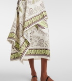 Tory Burch Printed silk satin midi skirt