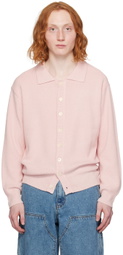 Dunst Pink Open Collar Cardigan