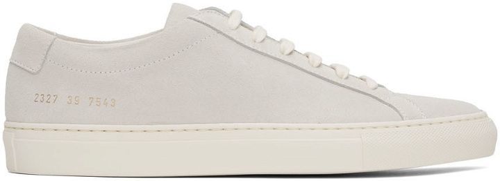 Photo: Common Projects Grey Suede Achilles Low Sneakers