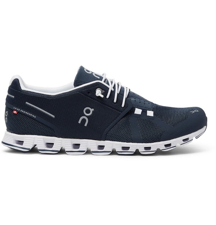 Photo: On - Cloud Rubber-Trimmed Mesh Running Sneakers - Navy