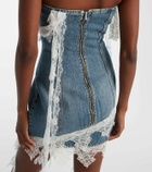 Blumarine Lace-trimmed denim minidress