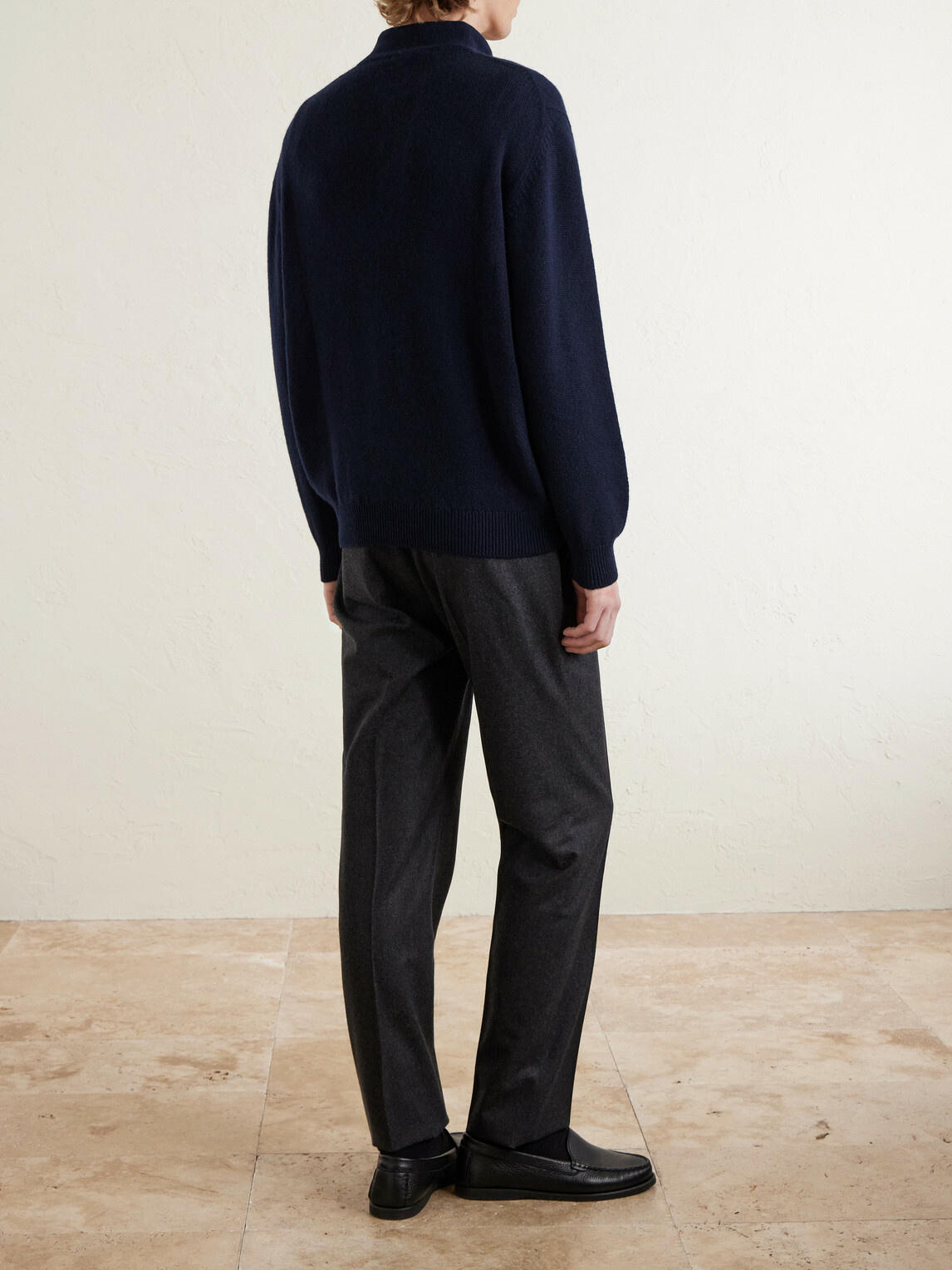 UMIT BENAN - Francis Cashmere Polo Sweater - Blue