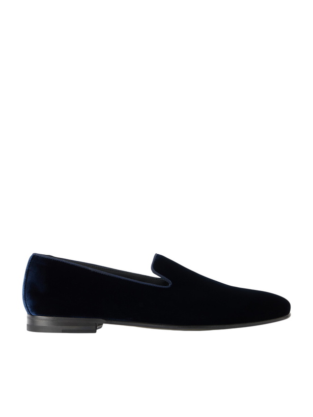 Photo: Manolo Blahnik - Mario Velvet Loafers - Blue