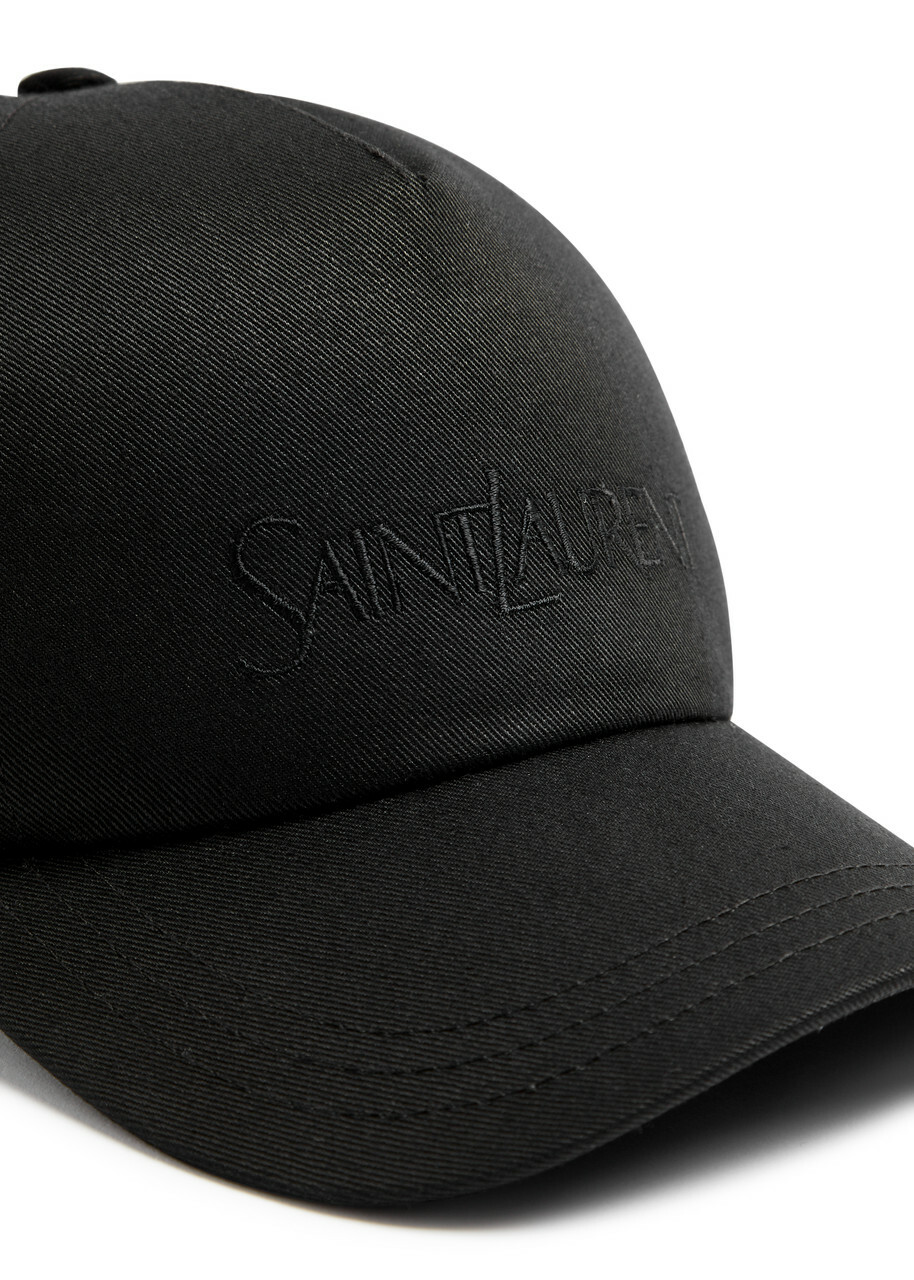 Saint Laurent Logo-embroidered Cotton-blend cap Black