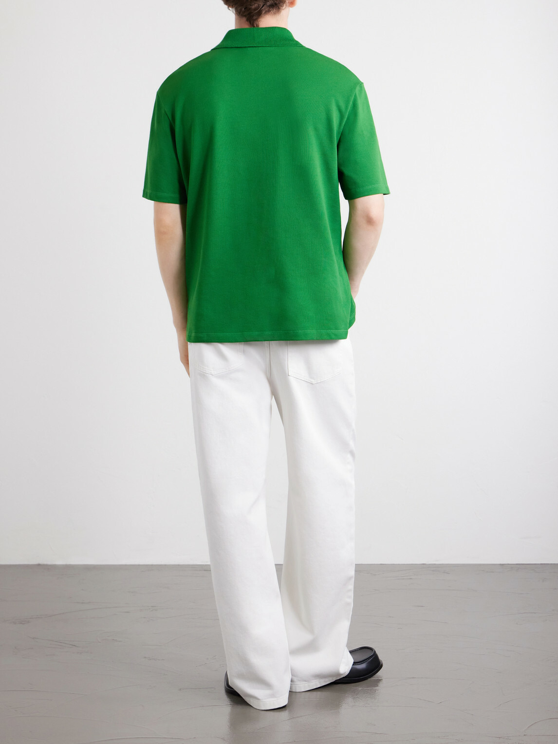 LOEWE - Anagram-Embroidered Cotton-Piqué Polo Shirt - Green