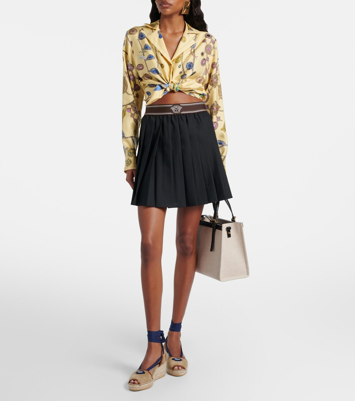 Versace Lola suede espadrille wedges