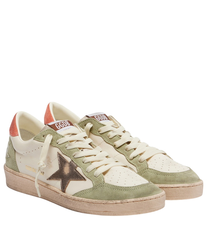 Photo: Golden Goose Ball Star suede-trimmed leather sneakers