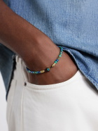 Mikia - Circle 4 Gold-Plated Sterling Silver Sapphire Beaded Bracelet - Blue