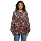 R13 Red & Black Printed Oversized Sweater