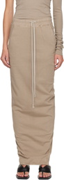 Rick Owens DRKSHDW Taupe Concordians Pull On Pillar Maxi Skirt