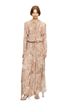 Diesel Ruffled maxi dress in camo chiffon - Dresses Womens in Pink
