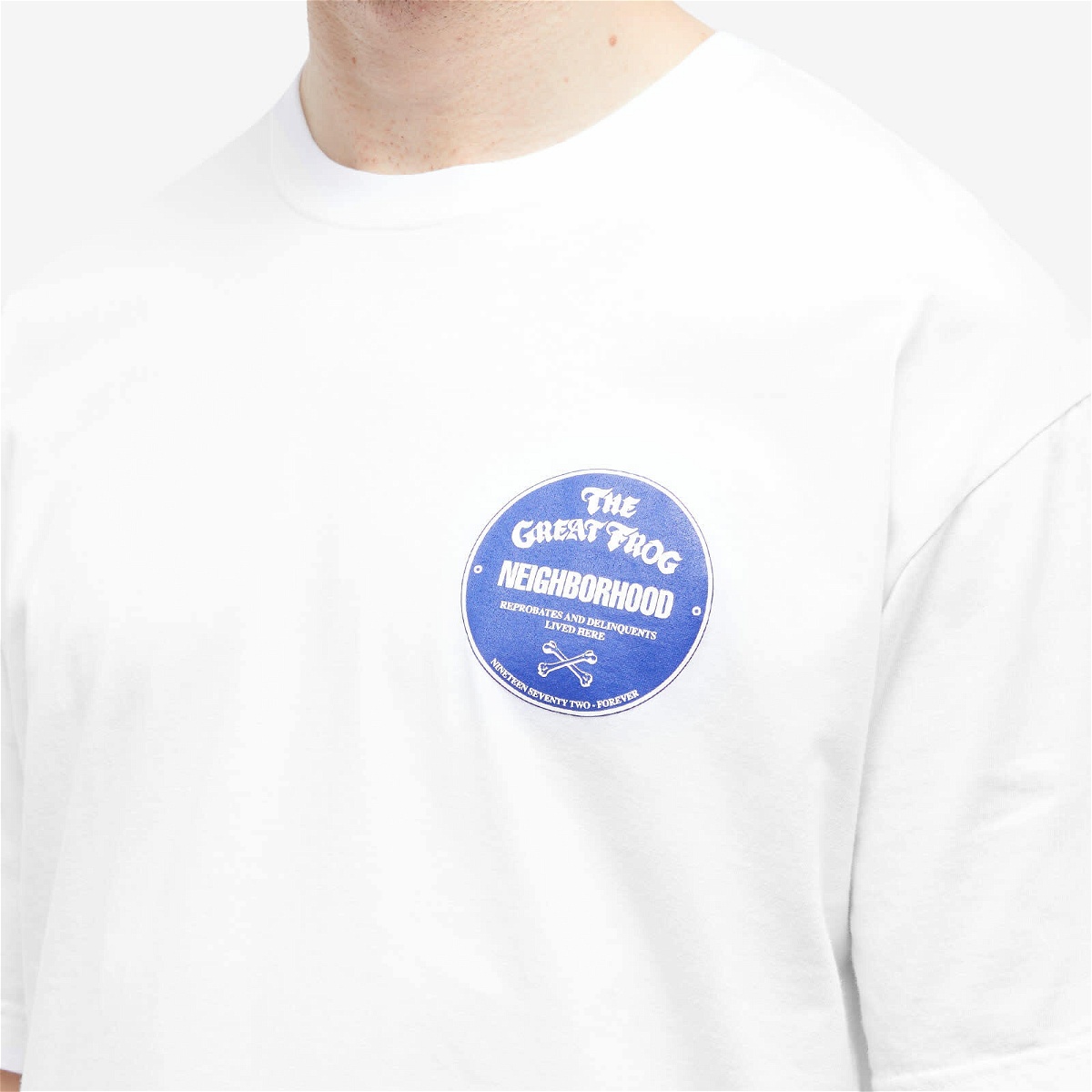 Neighborhood Men's x The Great Frog Logo T-Shirt in White Neighborhood