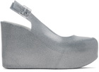 Melissa Silver Groovy Wedge Heels