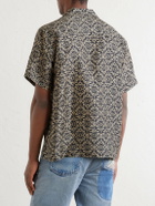 Kartik Research - Camp-Collar Printed Silk Shirt - Black