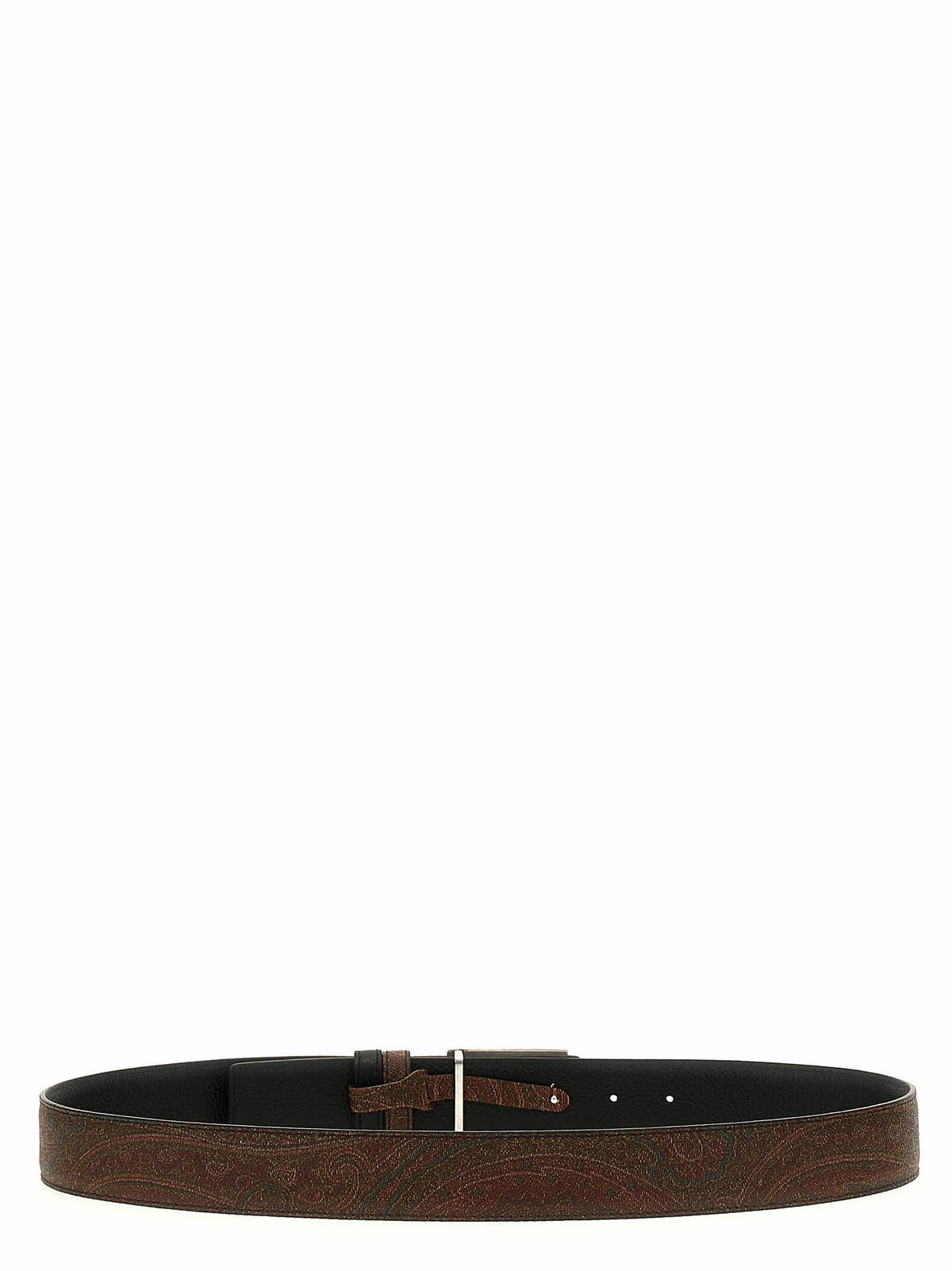 Etro Orange Genuine Leather Silver Metal Buckle Waist Belt