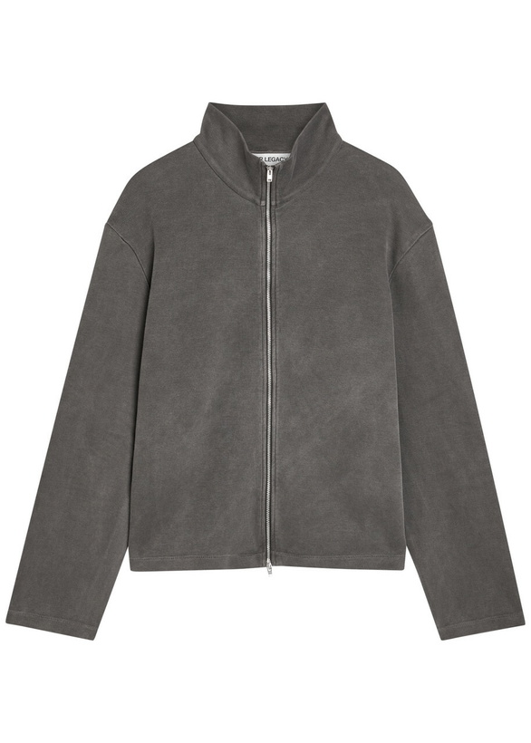 Photo: Our Legacy Shrunken Zip-through Cotton-knit Jumper Grey