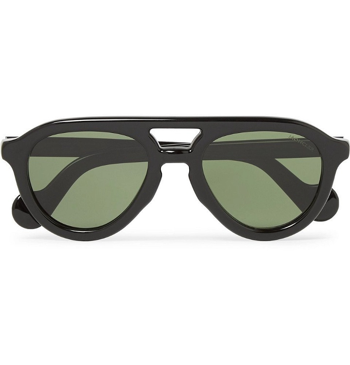 Photo: Moncler - Aviator-Style Acetate Polarised Sunglasses - Black
