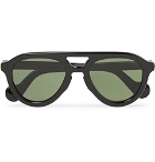 Moncler - Aviator-Style Acetate Polarised Sunglasses - Black