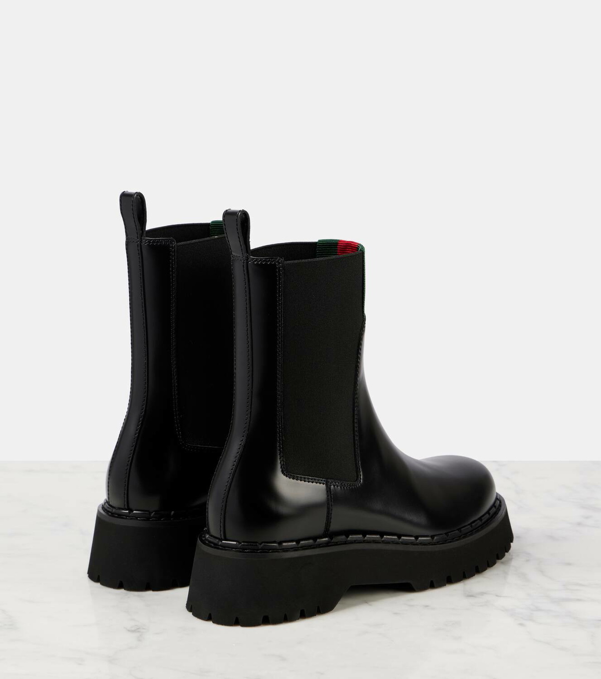 Gucci Web Stripe leather Chelsea boots Gucci