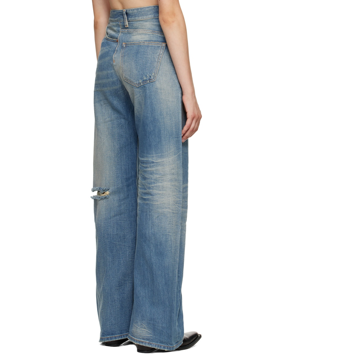 MM6 Maison Margiela Blue Sideways Denim Jeans
