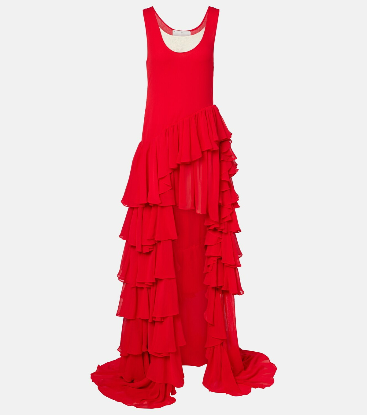 Xu Zhi Tiered asymmetric maxi dress