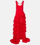 Xu Zhi Tiered asymmetric maxi dress