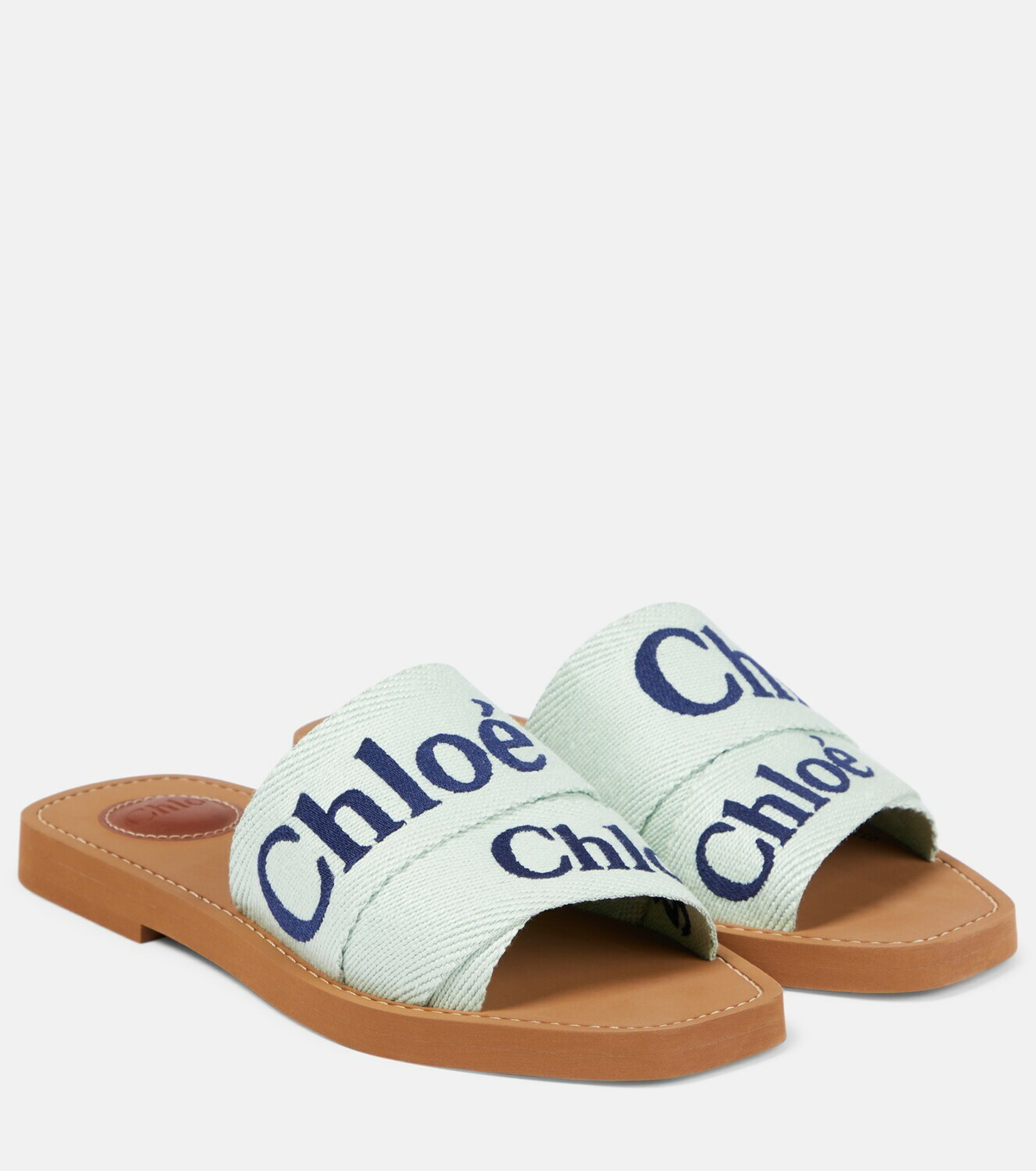 Chlo Woody canvas slides Chloe