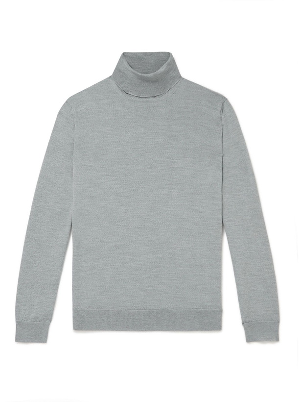 Photo: Mr P. - Slim-Fit Merino Wool Rollneck Sweater - Gray