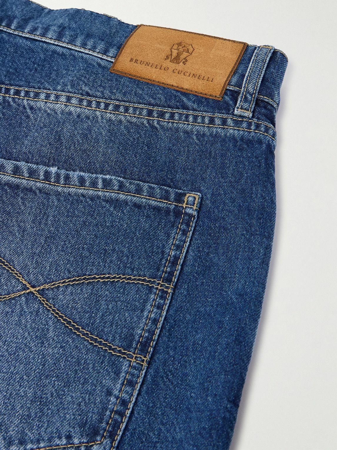 Brunello Cucinelli Blue Cotton Straight-Leg Jeans main image 0