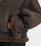 Nour Hammour Portia shearling-trimmed suede biker jacket