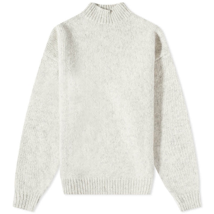 Photo: Represent Men's Roll Neck Knitted Sweater in Light Grey Marl