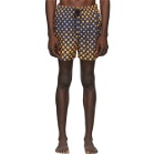 Solid and Striped Navy and Orange Ombre Dot The Classic Swim Shorts