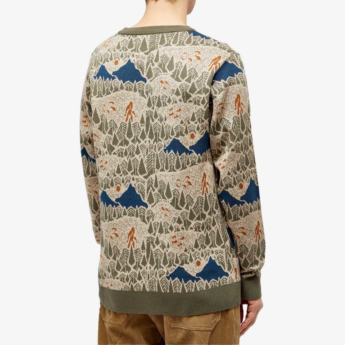 KAVU Men's Highline Jacquard Crew Knit in Sasquatch Hike