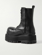 Balenciaga - Giant Logo-Embellished Leather Boots - Black