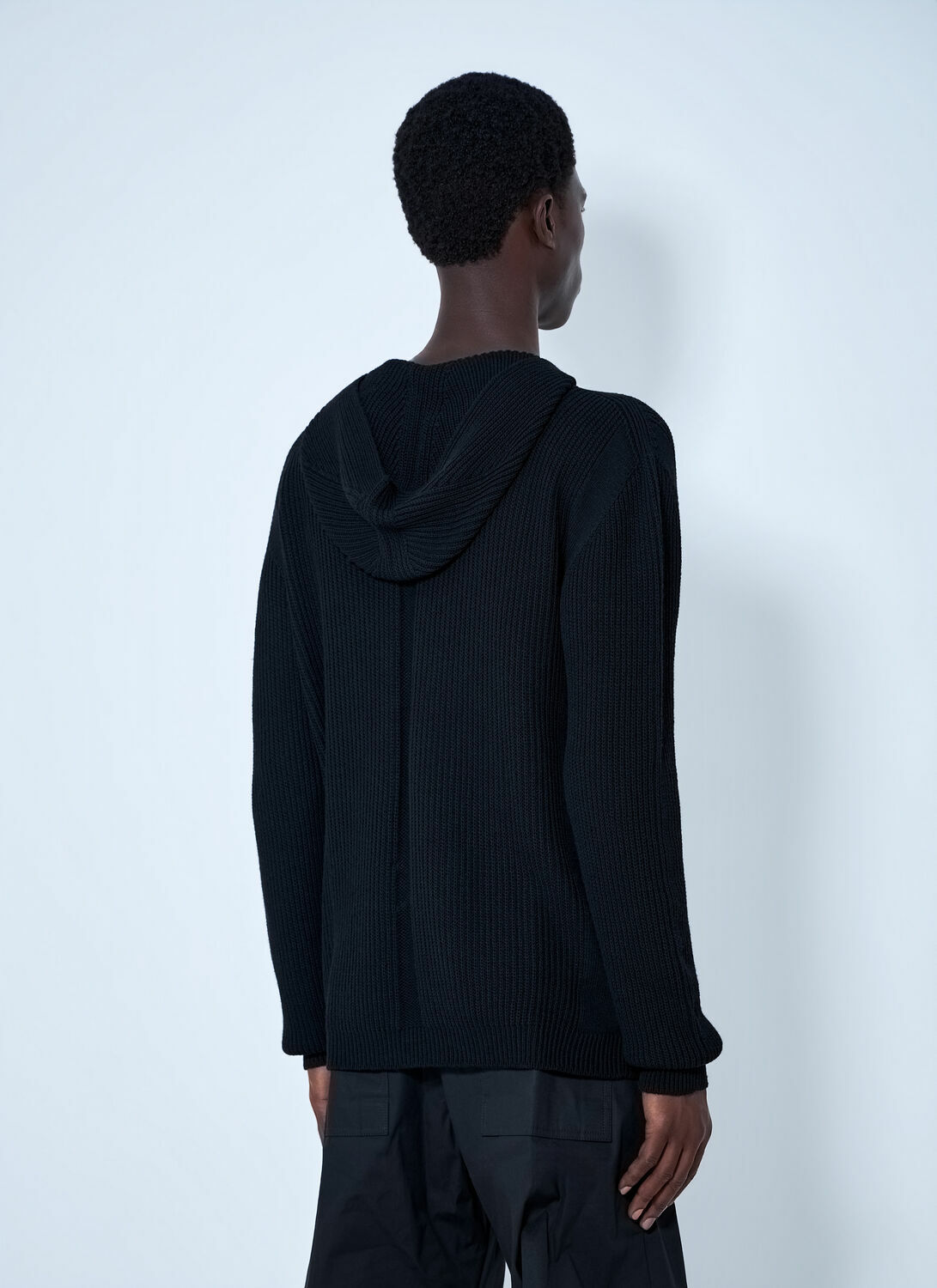Rick Owens Ribbed Knit Zip Hoodie