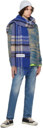 Acne Studios Blue & Beige Tartan Scarf