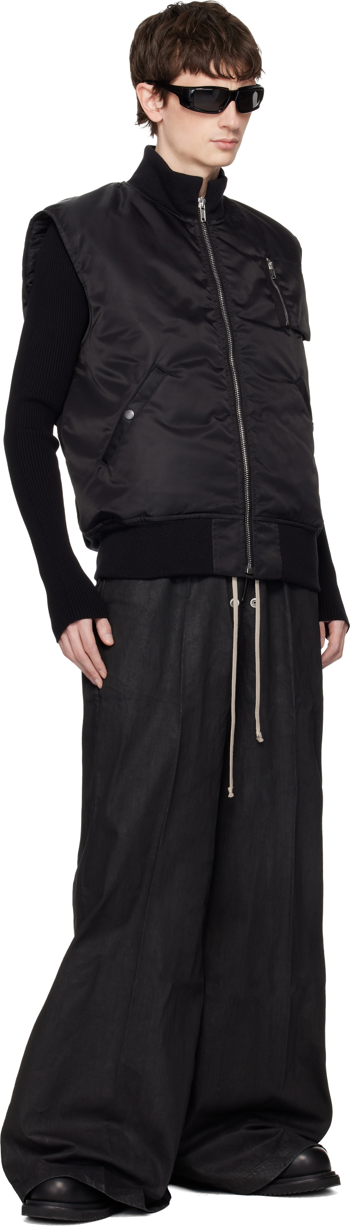 Rick Owens DRKSHDW Black Temple SL Tankers Bomber Vest