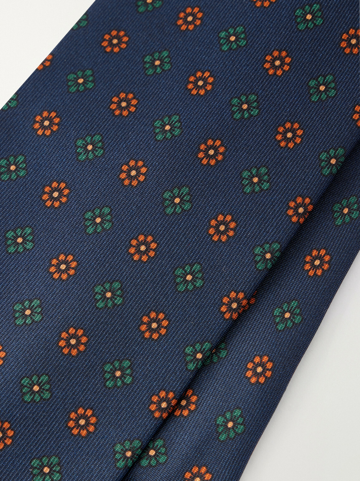 Rubinacci - 8cm Printed Silk-Twill Tie - Blue