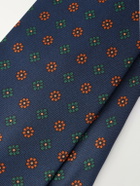 Rubinacci - 8cm Printed Silk-Twill Tie - Blue