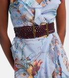 Etro Pegaso woven leather belt
