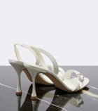 Manolo Blahnik Zutosan embellished satin slingback sandals