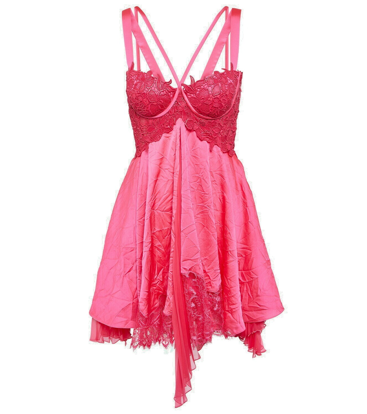 Versace Lace trimmed Satin Minidress Versace versace-lace-trimmed-satin-minidress-versace